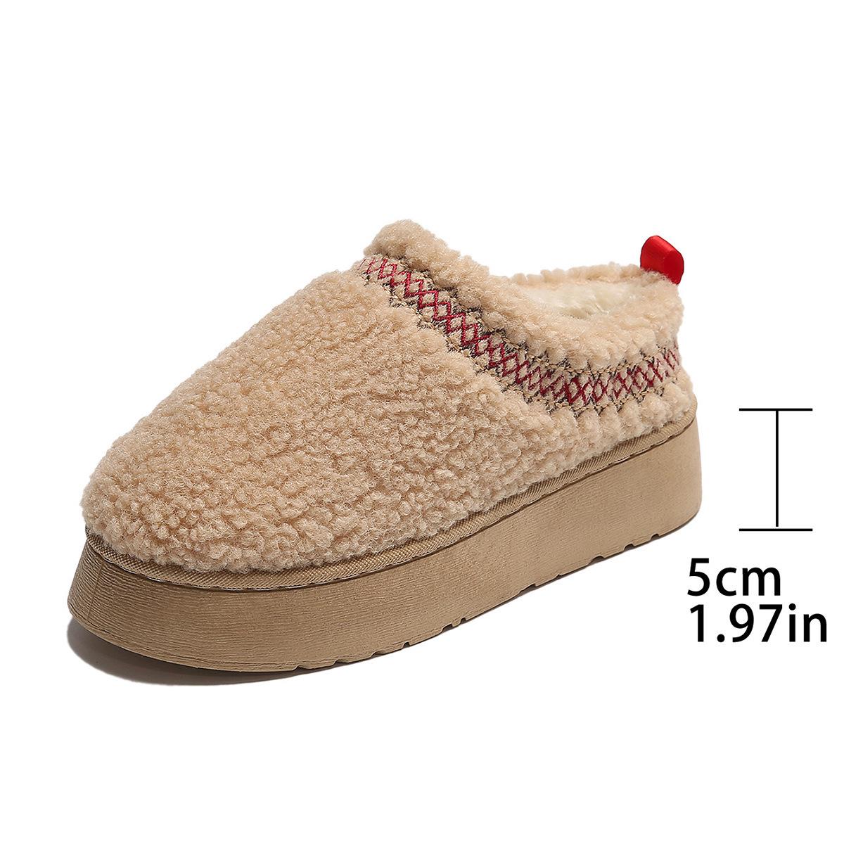 

Женские тапочки Plus Velvet Warm на толстой подошве с круглым носком для осени/зимы 2024 г. 39 хаки