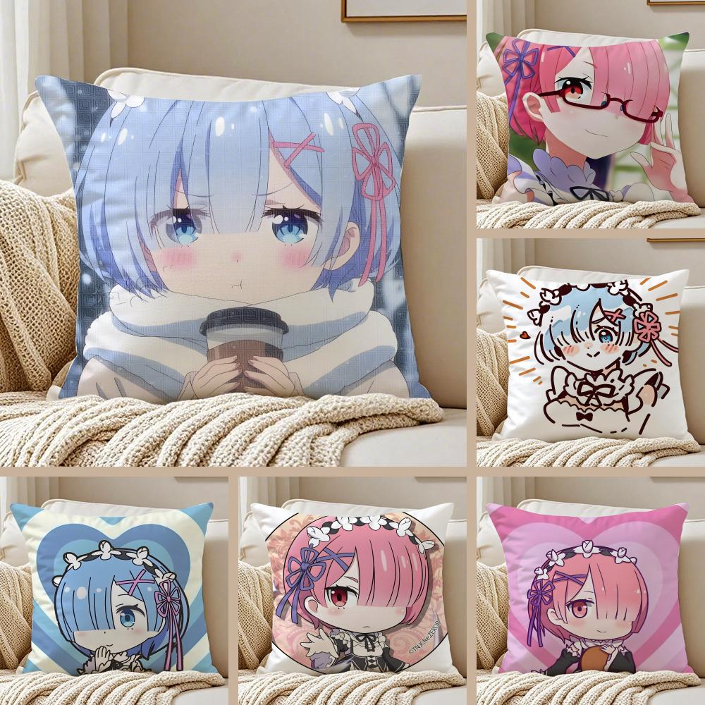 anime character loyal RRe ZZero Cushion Cover Pillowcase Antidustmite living Room Sofa Decor Cushion Room