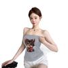 #Summer New Spice Girl Cartoon Kitten Print Tube Top Slim Fit Fixed with Chest Pad Comfortable and Versatile