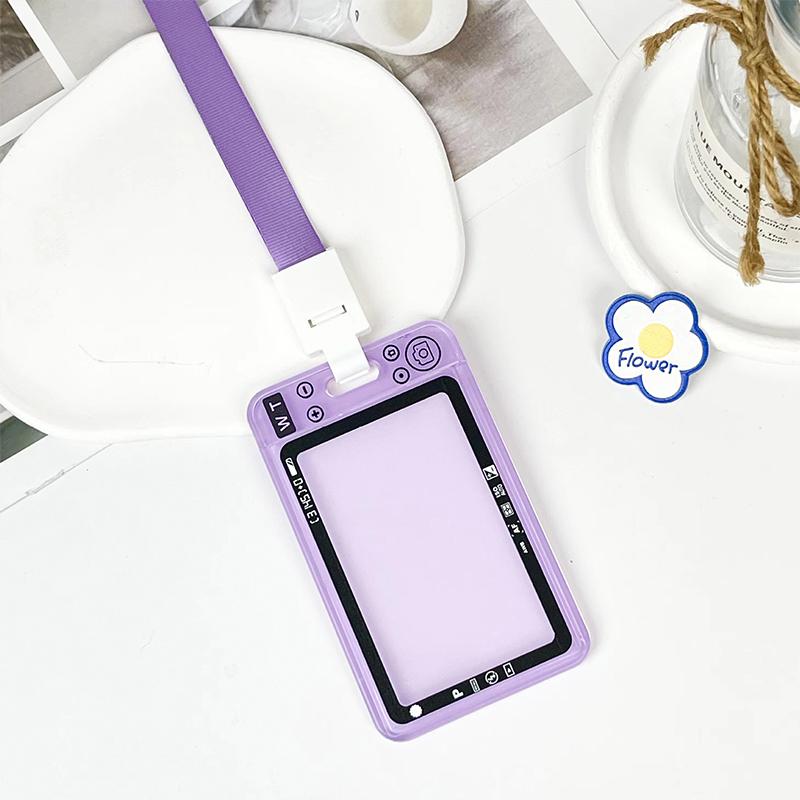 

Transparent Acrylic Photocard Holder Card Case Candy Color ID Bus Card Holder Photos Protector Sleeve Badge Stationery