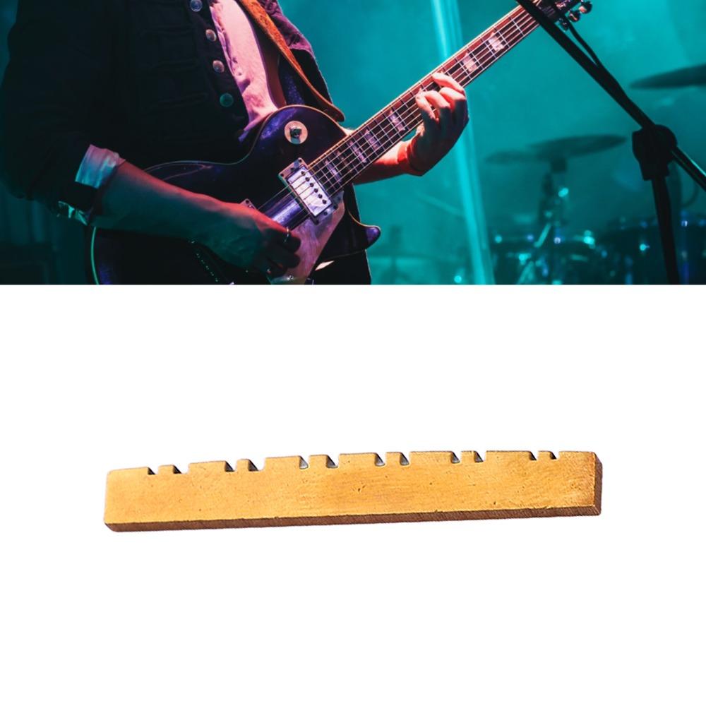 Stabile Konstruktion 12-Saiten-Gitarren-Sattel Vorgeschlitzt Elektrische Gitarren-Sattel 12-Saiten-Gitarre