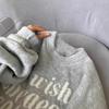 Women's Grey Retro Jacquard Sweater - Autumn/Winter Loose Fit, Soft Knit, Round Neck, Lazy Style.