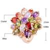 Damen-Legierungsring, modisch, für Damen, Hochzeit, bunte Blumen-Statement