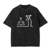 Washed Vintage Osvaldo Cavandoli La Linea Funny Graphic Tshirts Men Women Clothing Anime Oversized Short Sleeve Tops T Shirts