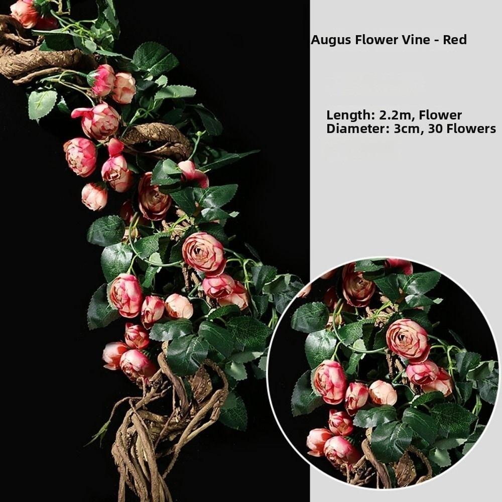 Plastic Silk Artificial Australian Rose Vine 10 Colors 1.8m 54 Heads Hanging Flowers Bud Rattan Wall Decor Rattan