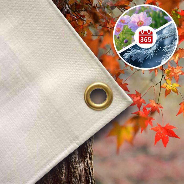 Bâche de protection 280 g/m², 8 x 12 m (96m²), blanche, bâche étanche, résistante
