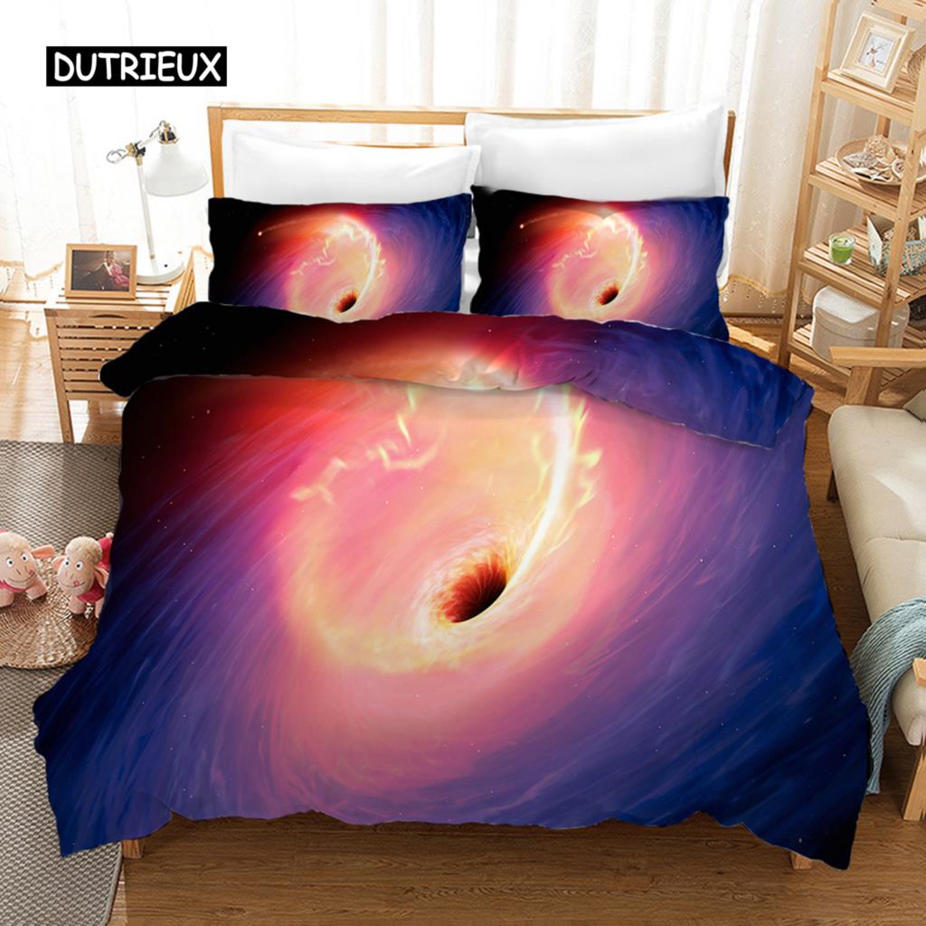 Starry Sky Duvet Cover Set Blue Orange Galaxy Starry Sky Theme Twin Bedding Set Microfiber Double Queen King Size Quilt Cover