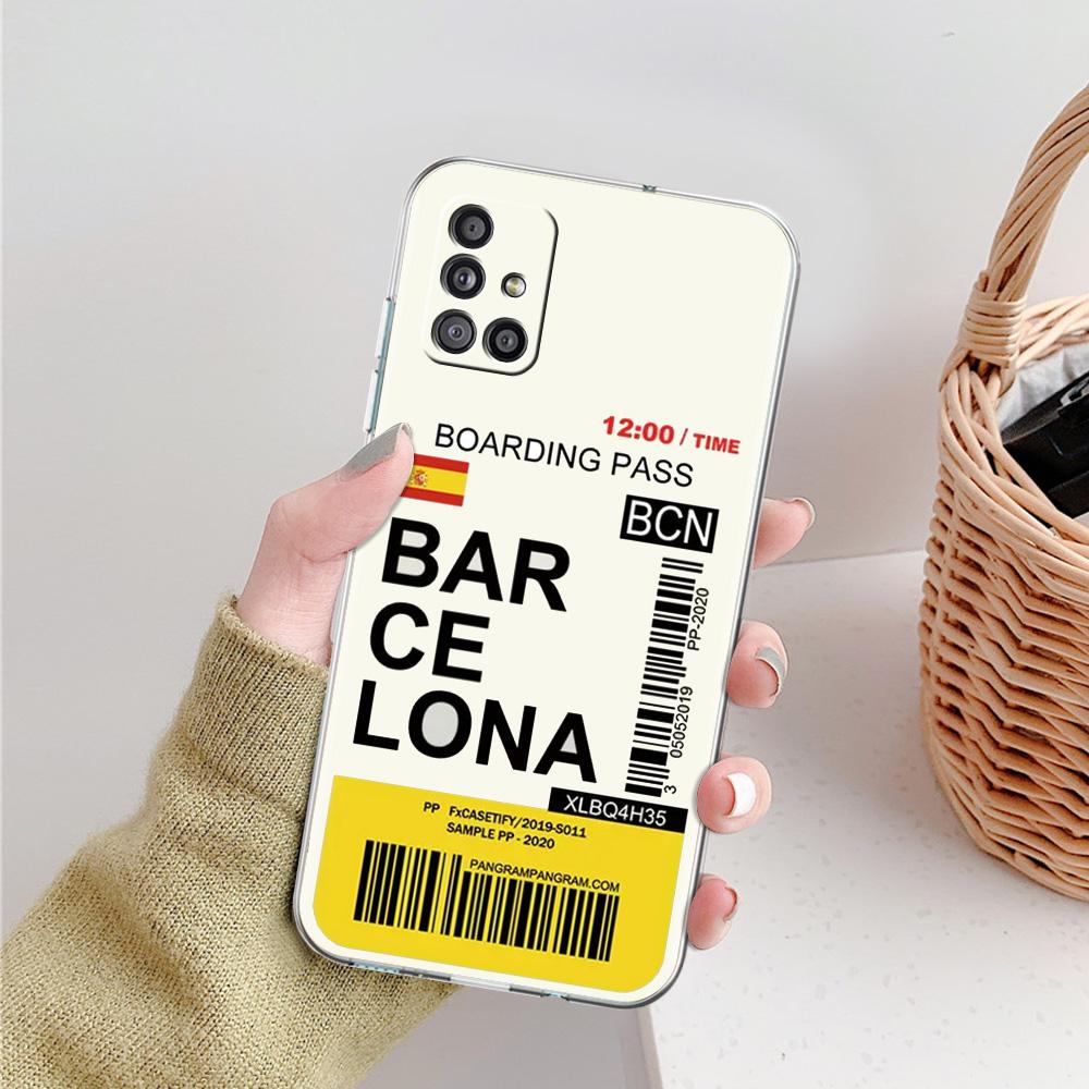 Case For Samsung A15 A13 A35 A55 A51 A71 A41 A31 A05 A17 A23 A25 A33 A53 A73 5G A07 4G Cover World City Travel Ticket New York