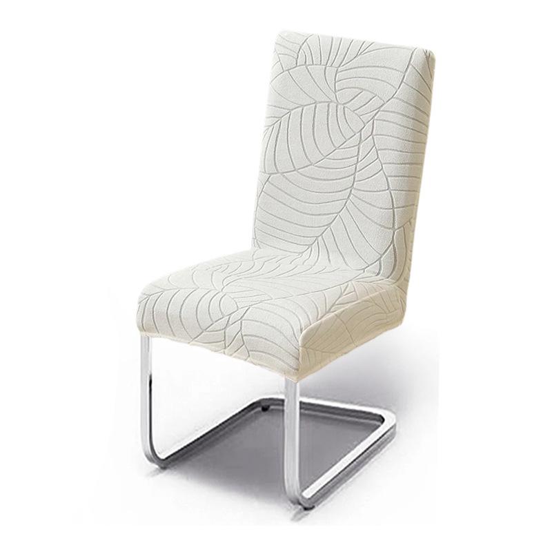 

Утолщенный чехол на стул, жаккардовый с лиственным узором, для дома, отеля, чехол на обеденный стул, эластичный пылезащитный чехол на стул, высококачественный, специальный для regular chair cover грязно-белый