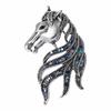 Luxury Rhinestone Horse Head Brooches Jewelry Accessories Suit Coat Brooch  Casual Party