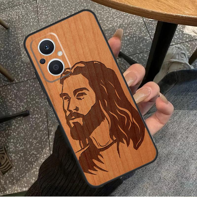 Buddha Jesus Guadalupe Wood For OPPO Reno 14F 13F 12F 11F 10 11 12 13 14 Pro 7 8 Lite 8T OPPO Find X5 X6 X8 X9 Pro Case