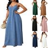 Abito a canotta senza schiena da donna senza maniche con spalline sottili abiti lunghi estivi casual per vacanze al mare vestiti lunghi estivi