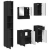 Bathroom Furniture Set 5 Pcs Black Engineered Wood & Metal