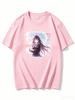 Yatogami Tohka Date A Live Anime Girl Holding Umbrella Graphic Crew Neck Short Sleeve T-shirt