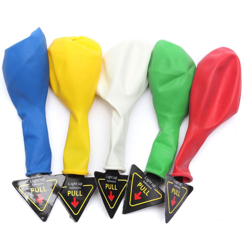 5pcs Latex Light Up Balloons With Led Lights Flashing Balloons For Birthday Wedding Celebration