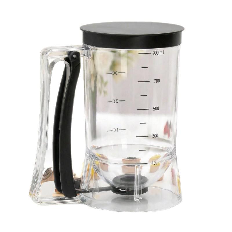 Batter Separator Dispenser with Measuring Label Squeeze Handle for Pancake Cookie Cake Waffle Batter Storage 900ml