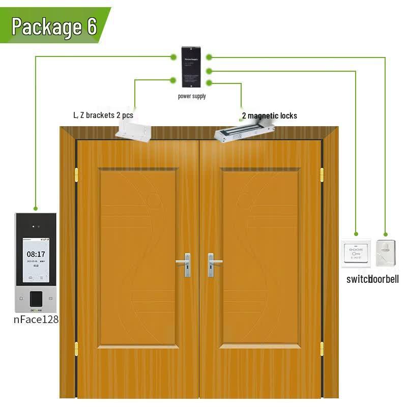 ZKTECO nFace128 Dynamic Face Recognition Attendance and Access Control Terminal CN plug (adapter included)