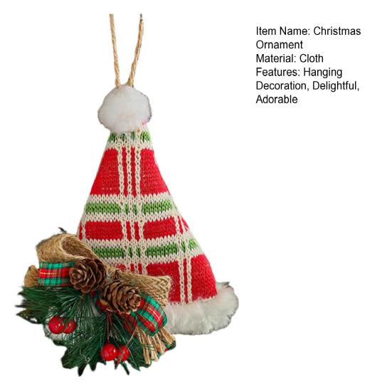 Vánoční ozdoby Buffalo kostkovaný punčochový svetr klobouk závěsná dekorace na sváteční strom domácí dekorace