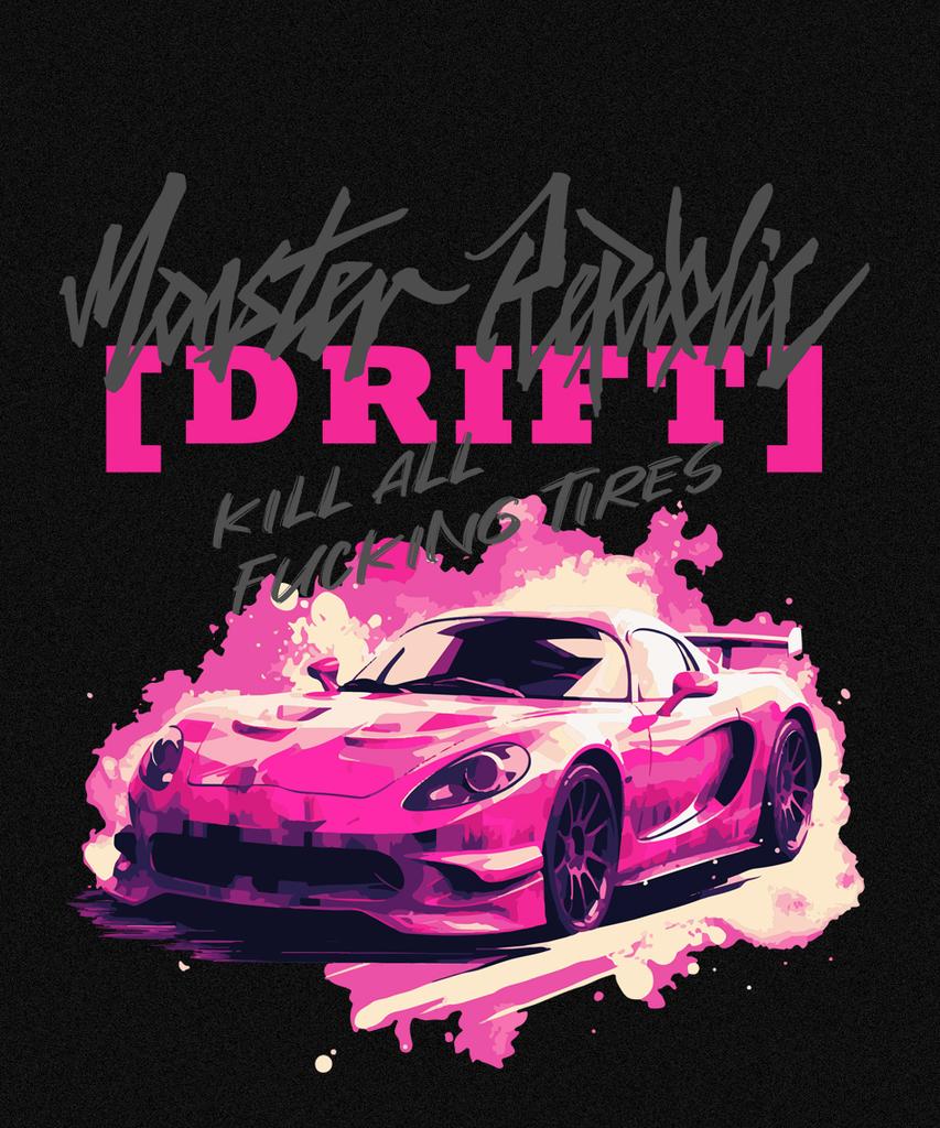 MONSTER REPUBLIC Drift Vivid Pink T-Shirt Black