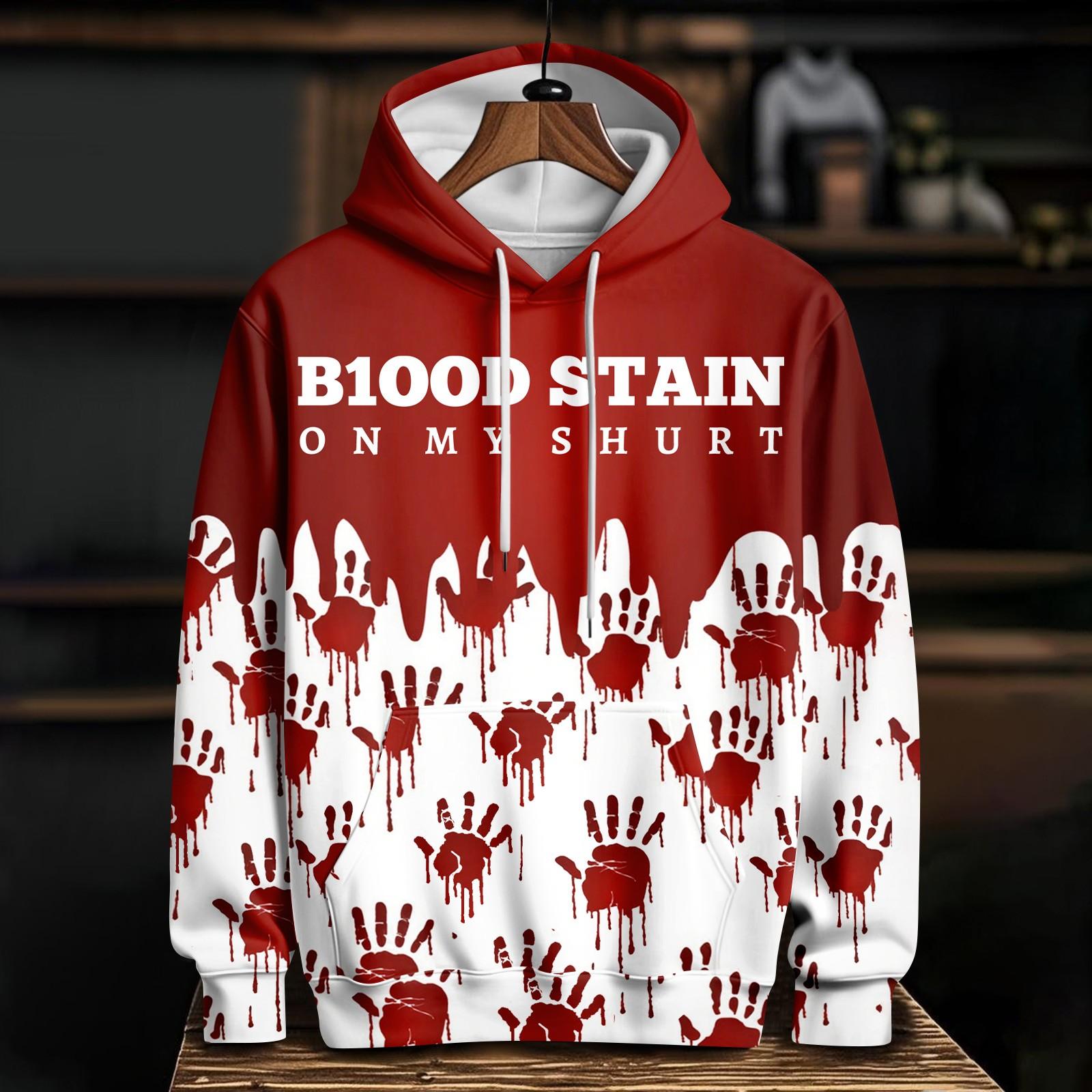 

Женский повседневный модный худи с длинным рукавом и принтом на Хэллоуин XL красный