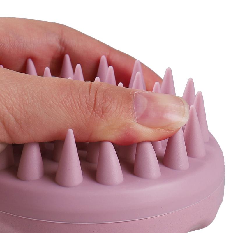 LOHAS Factory Biodegradable Wheat Straw Scalp Massager Soft Silicone Hair Brush Shampoo Head Scalp Massage Brushes Comb for Head