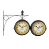 Wall Clock Retro Double-Sided Wall Clock Battery Operated Silent Station Clock Antique Wall Clock For Living Room Bedroom Office