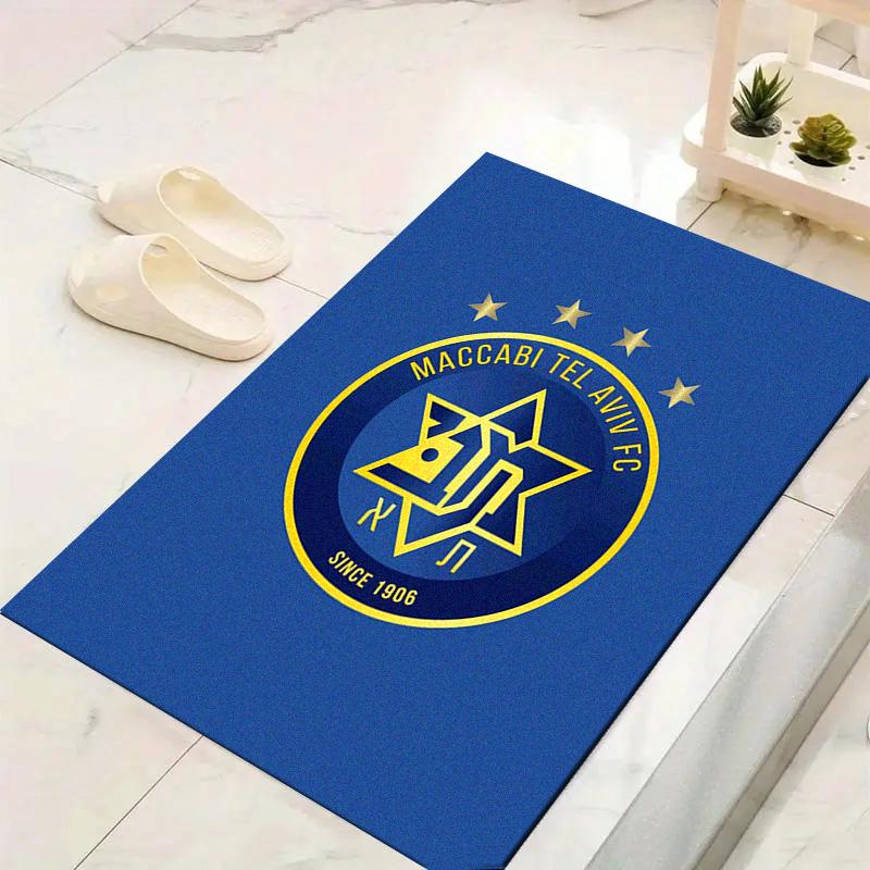 Tappeto Maccabi Tel Aviv FC per Soggiorno Camera da Letto Casa Decorazione Divano, Tappetino Antiscivolo per Giochi Bambini