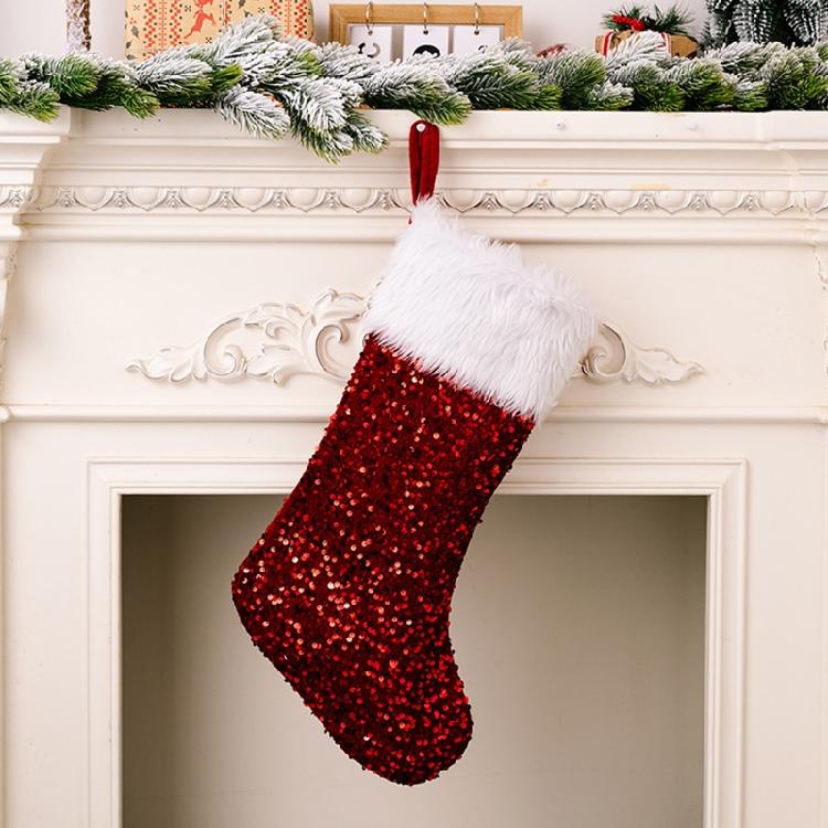 Christmas Stockings Gifts Sequin Cloth Socks Xmas Lovely Gift Bag for Children
