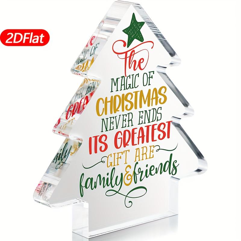 1pc Classic Style Acrylic Christmas Tree Table Decoration, Multipurpose Festive Centerpiece for Holiday Dining, No Electricity Needed 12*13cm