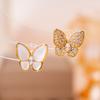 Simple Zircon Butterfly Earrings Light Luxury High-end Stud Earrings Temperament Fashionable Sweet Pearl Earrings Women