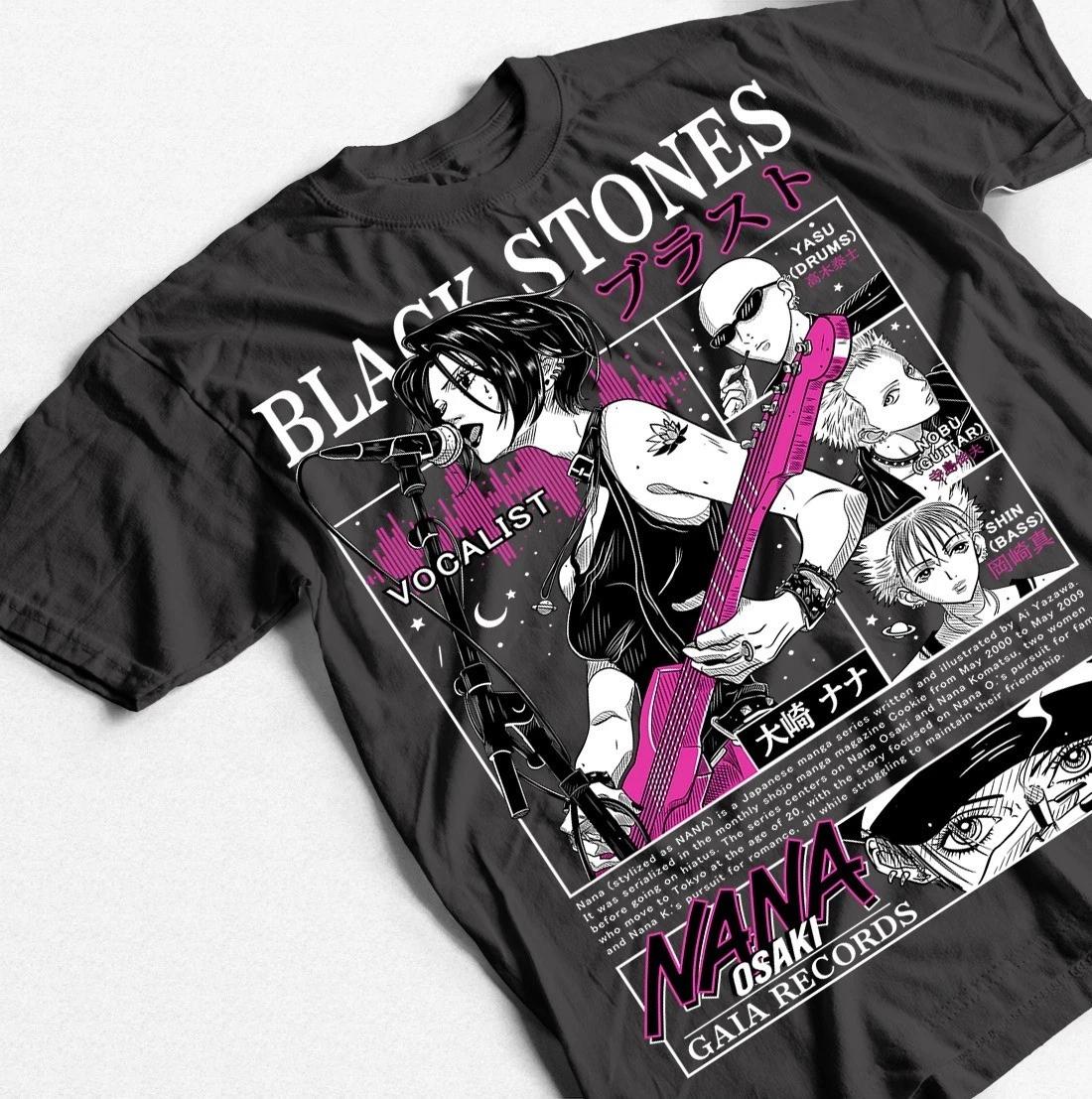 Футболка Нана Осаки, Футболка с аниме-графикой Black Stones, Кавайная футболка, Топ с девушкой манга, L
