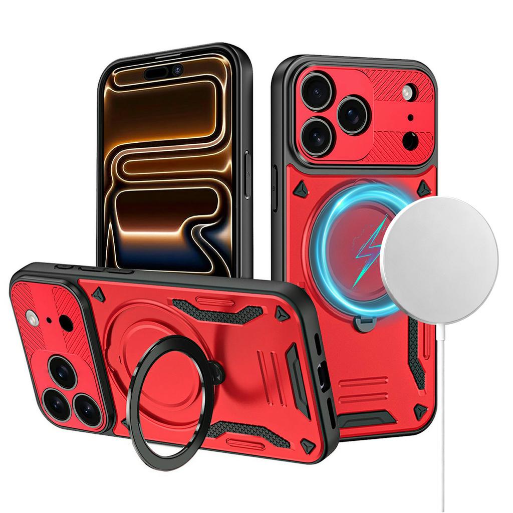 For iPhone 17 Pro Max Case Compatible with MagSafe Shockproof TPU + PC Phone Back Cover with Kickstand