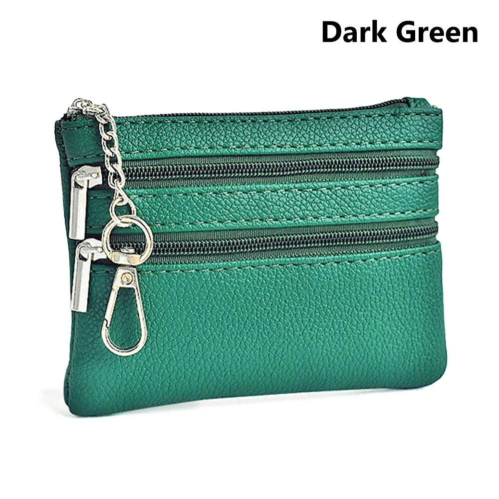 Portable PU Leather Money Coin Purse Waterproof Wear-resistant Credit Card Holoder Zipper Wallet Money Bag Women Men