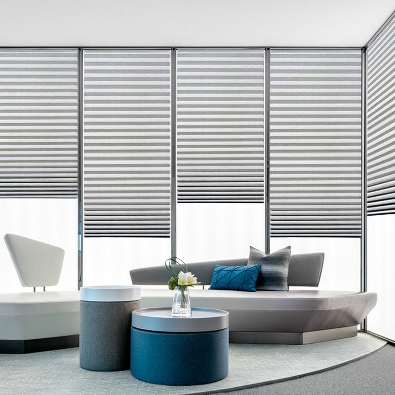 Black White Pleated Blinds Blackout Curtains Roller Window Blinds Folding Curtains for Living Room Bedroom Bathroom