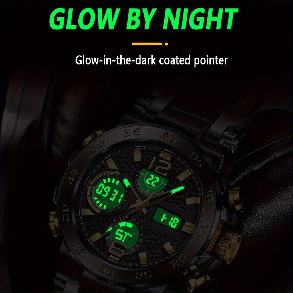 Trendy Waterproof Dual Display Quartz Sports Watch for Junior High