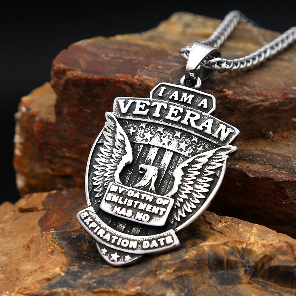 

Men s Stainless Steel Pendant Necklace Personalized Vintage Eagle Shield Pendant Jewelry
