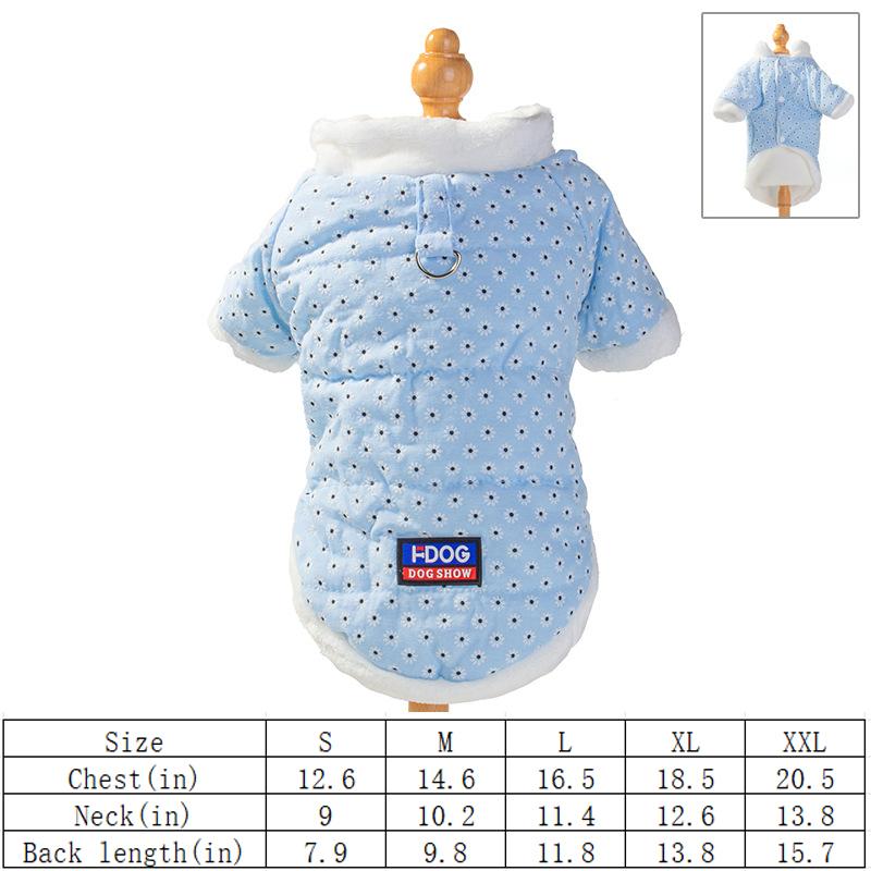 Pet Dog Coat, Fashionable and Comfortable Little Daisy Clothes, Plus Velvet Thickened Winter Warm Dog Cat Clothes
