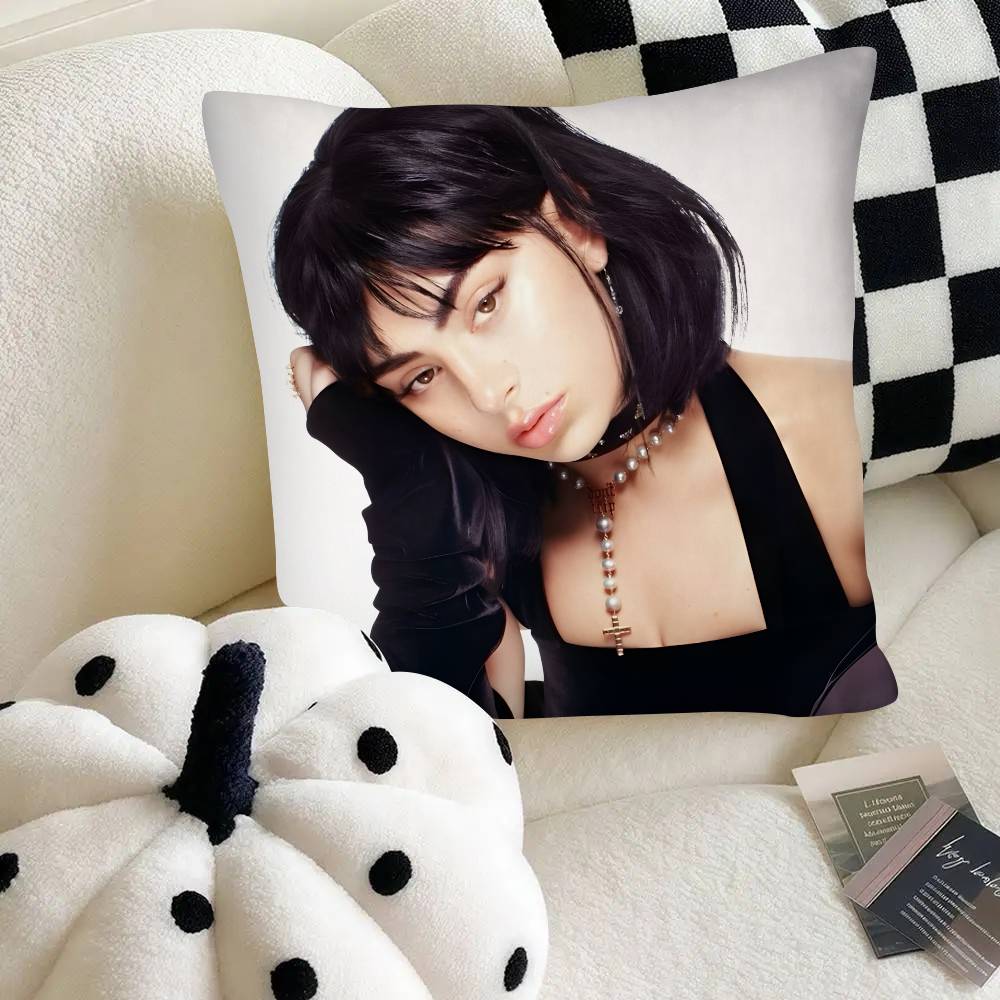 Singer Charli Xcx Pillow Case Fashion Square Pillowcase Bedroom Sofa Room Ins Decoration Leisure