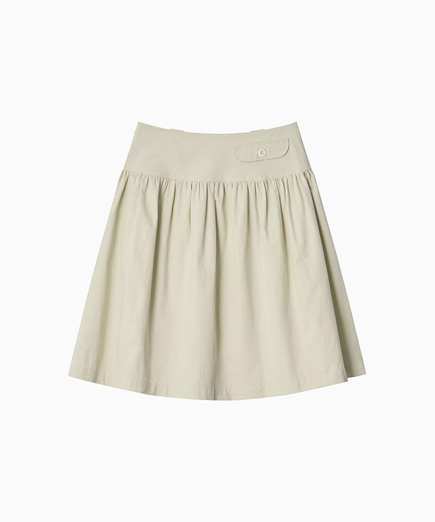 Ohesio Pleated Cotton Midi Skirt, Beige
