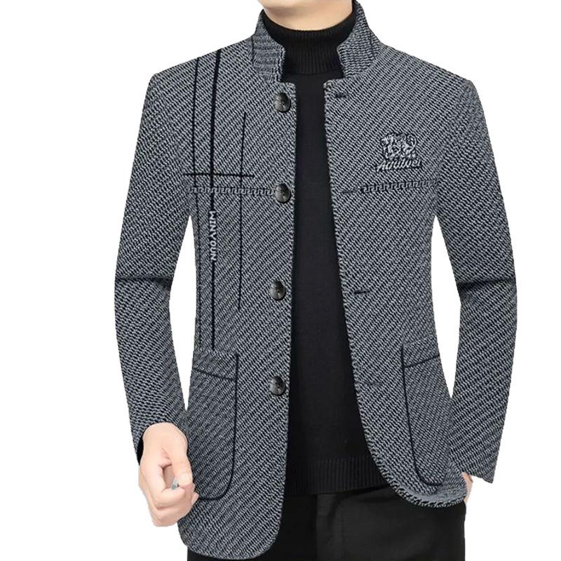 Men's Winter Plus Velvet Korean-Style Wool Jacket – Trendy, Casual, and Versatile Fashion Coat.