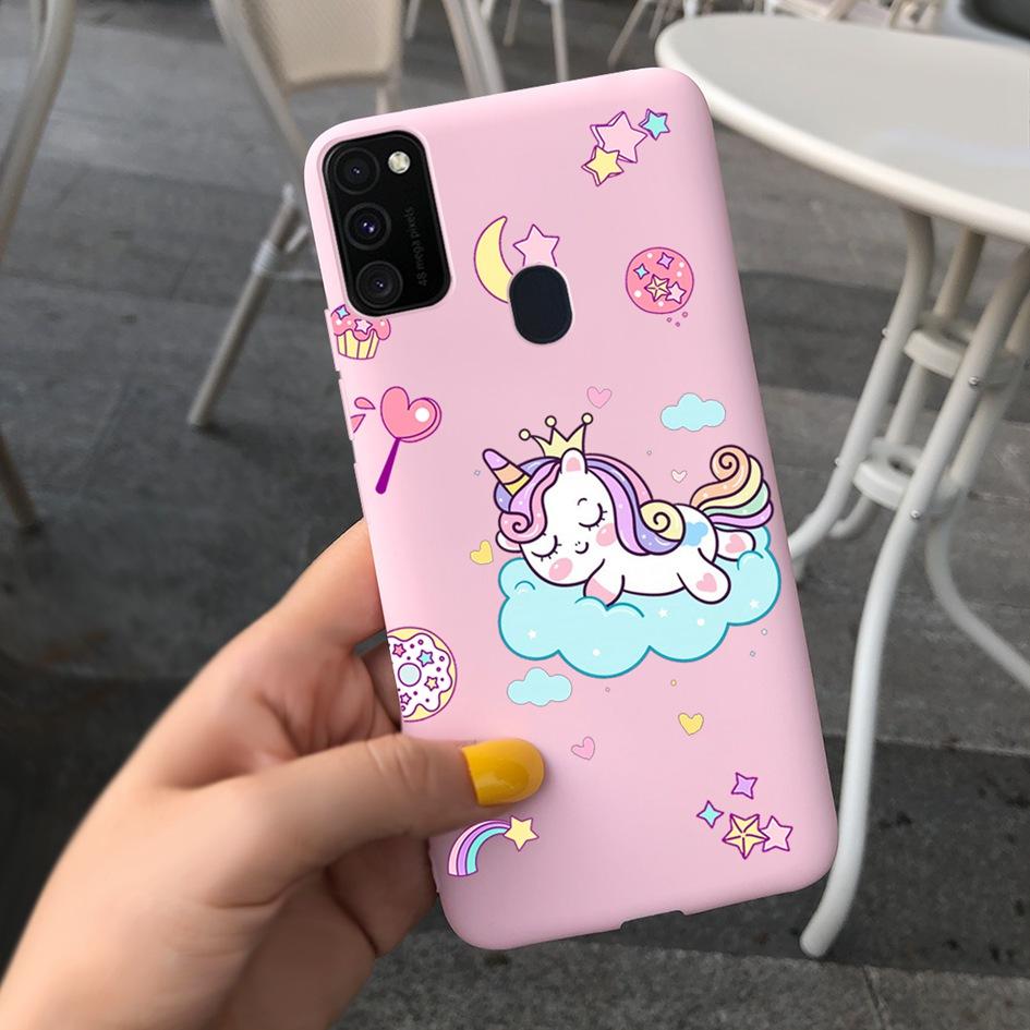 Pro Samsung M21 Pouzdro 6,4 palce Měkký Silikonový Kryt s Srdcem TPU Pro Samsung Galaxy M21 M 21 SM-M215F M215 Zadní Kryt Telefonu Funda