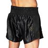 Leone 1947 Muay Thai Kickboxing Shorts, Unisex [ESSENTIAL THAI SHORTS], Satin Material, Elastic Waist, Size M/Black, ABE20 [Authentic]