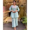 Party Wear Cotton Women's Kurta Set Indian Bollywood Top Tunic Kurti Pant Set