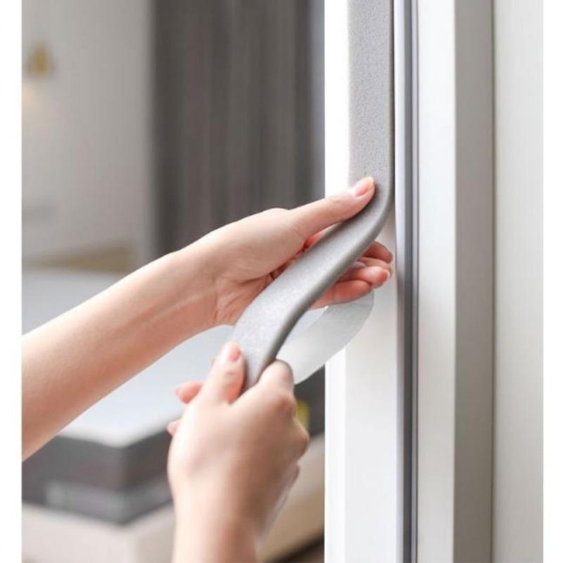 2 Roll/pack Weather Stripping Seal Self Adhesive Seal Strips Foam Window Glass Door Soundproof Anti Collision Dustproof Gap Warm Sealing Tape