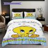Tweety Bird Pink Bow Pink Background Threepiece Set 1 Duvet Cover 2 Pillowcase Without Core Bedding Set Duvet Cover And Pillowcase