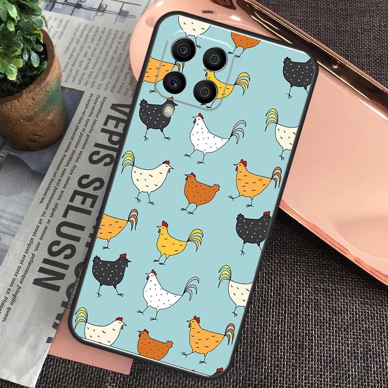 Cartoon Chicken Rooster Case For Samsung Galaxy M20 M15 M55 M31s M51 M21 M11 M13 M33 M53 M52 M32 M12 M14 M34 M54