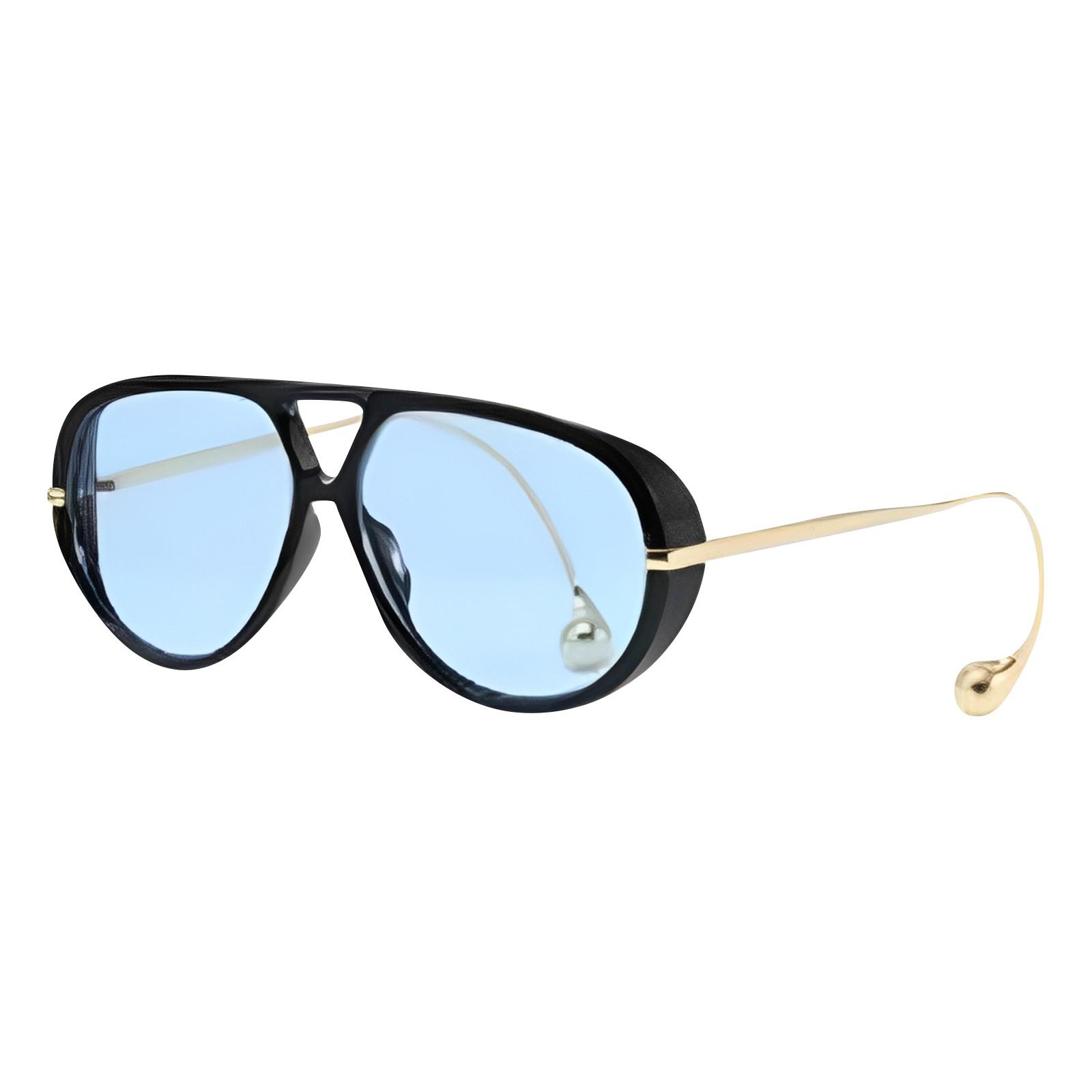 

Винтажные солнцезащитные очки оверсайз женские с серьгой, 70-е ретро щиток большая оправа роскошные трендовые солнцезащитные очки One Size