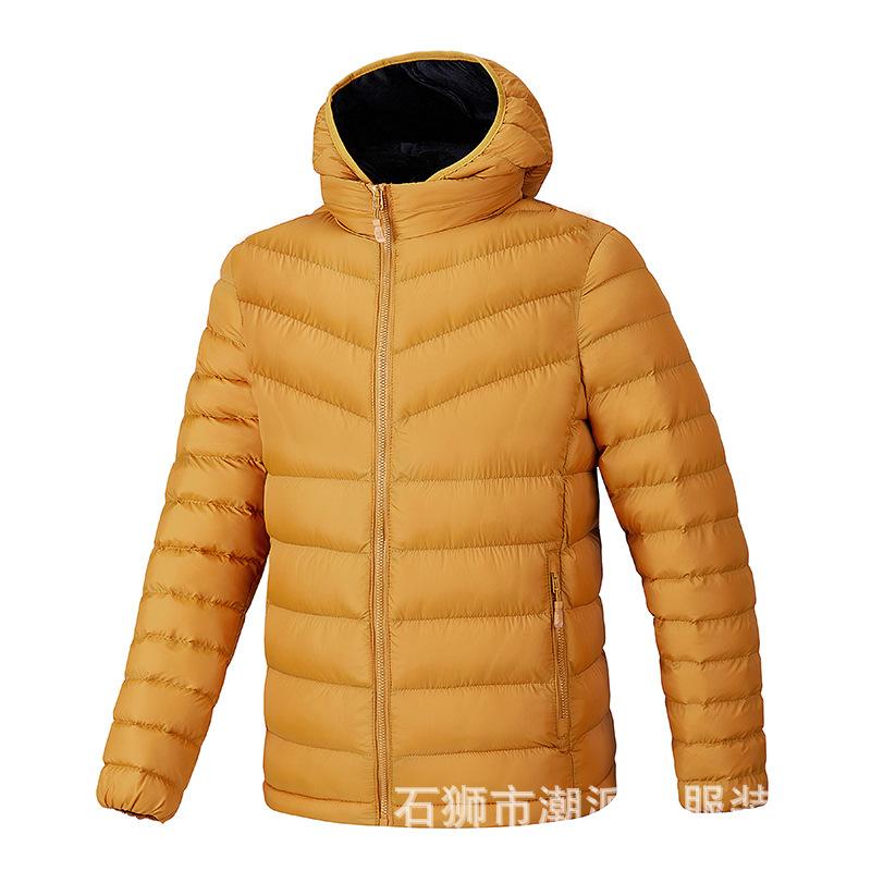 

Autumn and winter men s new thermal hooded velvet cotton clothes cold cotton clothes jacket L жовтий