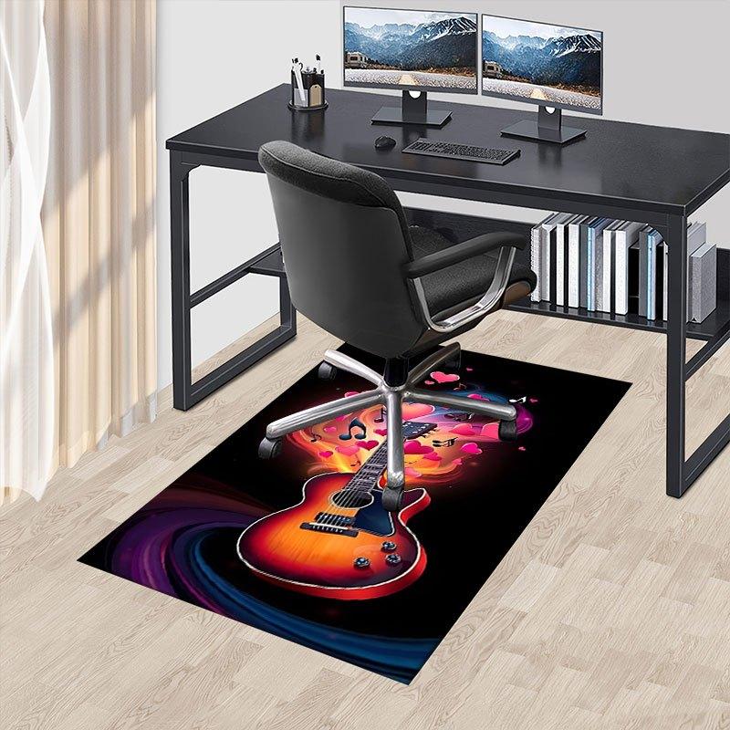 Love Music Guitar Art Print PosterOffice Mat Home Decor Office Desk Chair Carpet for Office Ph138