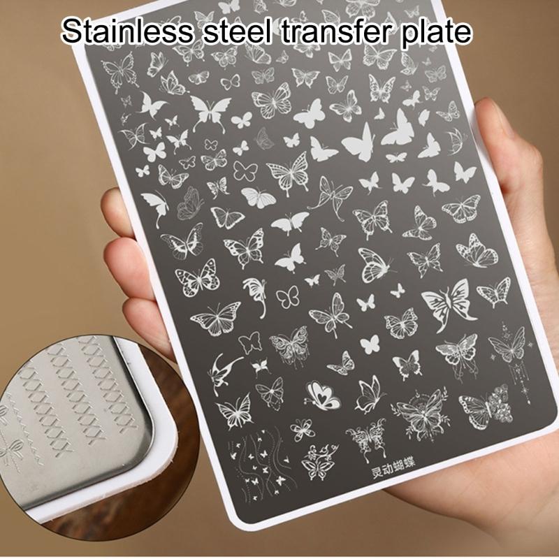 Professional Stainless Steel Nail Art Stamping Plate With Precise Engraved Patterns For Salon And DIY Manicure
